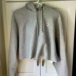 Champion Cropped Hooded Sweatshirt Size XL